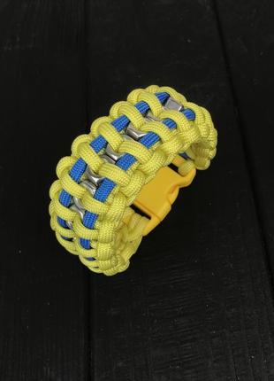 Браслет із паракорду hex nut (blue/yellow)