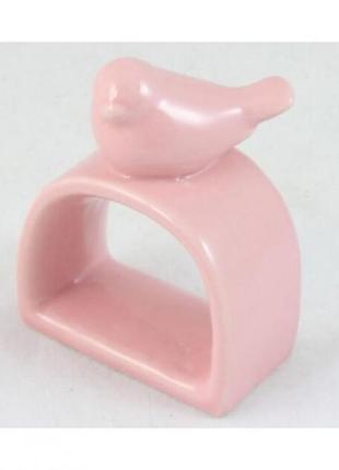 Кольцо для салфеток с птичкой розовый тм прованс1 фото