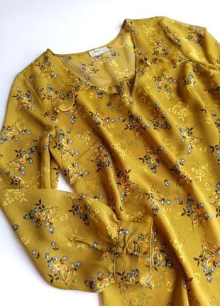 Красивая стильная полупрозрачная блуза в цветочный принт5 фото