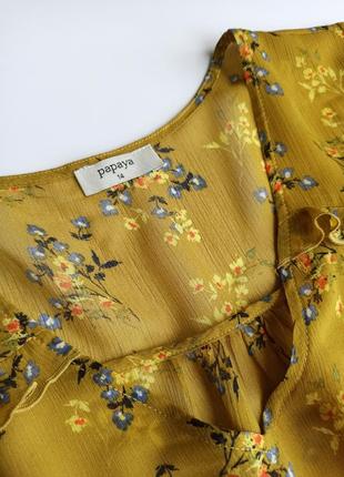 Красивая стильная полупрозрачная блуза в цветочный принт6 фото