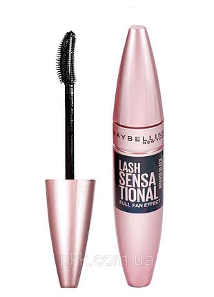 Туш для вій new york lash sensational full fan effect intense black віяльний ефект 9,5 мл maybelline