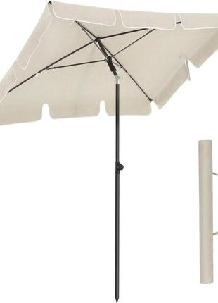 Зонт songmics 200 x 125 см, балконный зонт upf 50 бежевый1 фото