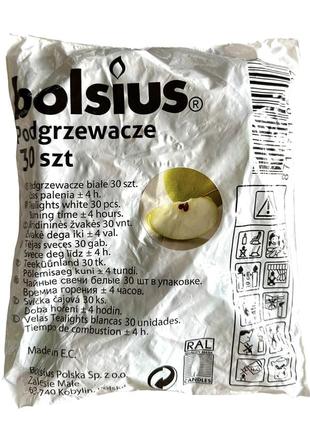 Чайна свічка bolsius з ароматом зеленого яблука 30шт