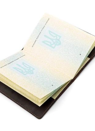 Обкладинка на паспорт shvigel 13930 шкіряна коричнева4 фото