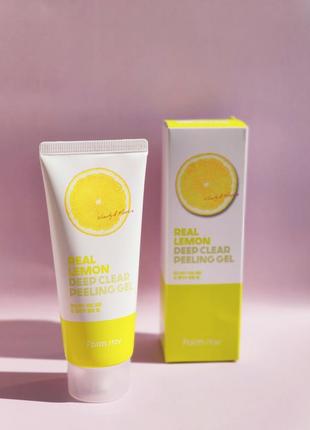 Глибоко очищаючий скраб-гель для обличчя farm stay real lemon deep clear peeling2 фото