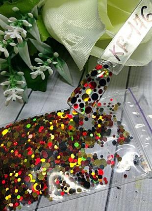 176 камифубики конфетті кружечки для дизайну нігтів, гліттер блискітки3 фото