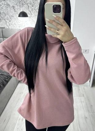 Жіночий теплий светр під горло з ангори-сорочка розмір oversize 42-484 фото