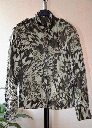 Жакет с камуфляжным принтом натуральный шелк + коттон