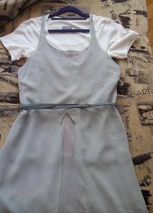 Платье серо-голубого цвета.elyziu.