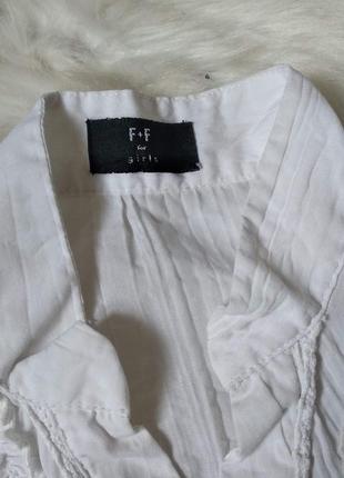 Белая блузка f&f на девочку3 фото