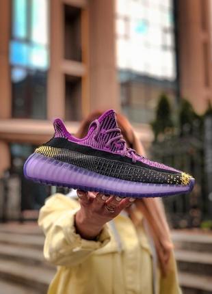 Крутые женские кроссовки adidas yeezy boost 350 фиолетовые2 фото