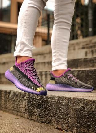 Крутые женские кроссовки adidas yeezy boost 350 фиолетовые5 фото