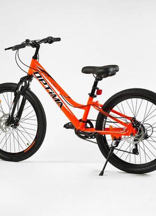 Спортивний велосипед corso optima ,7 швидкостей,рама алюміній 11 дюймів, колеса 24 дюйма2 фото