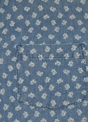 Легка джинсова сорочка cambridge в квіточку3 фото