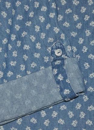 Легка джинсова сорочка cambridge в квіточку4 фото