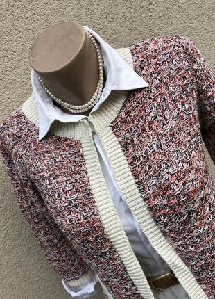 Вязанный,трикотажный кардиган ,кофта ,жакет,пиджак в стиле chanel,хлопок+акрил,6 фото