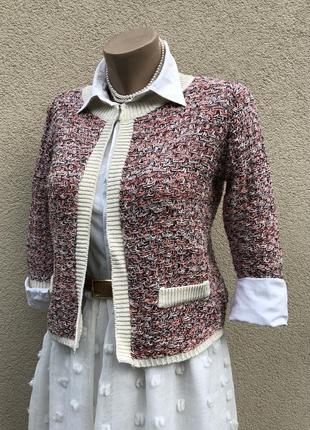 Вязанный,трикотажный кардиган ,кофта ,жакет,пиджак в стиле chanel,хлопок+акрил,7 фото