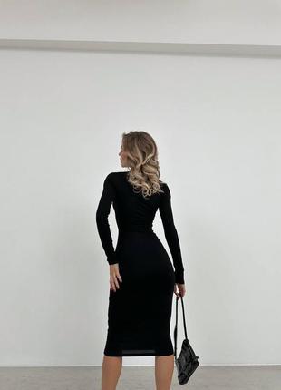 Черное платье с открытыми плечиками❤️5 фото