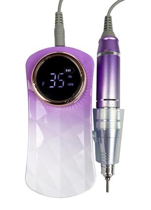 Фрезер для маникюра аккумуляторный 35000 оборотов nail drill zs 236 gradient violet1 фото