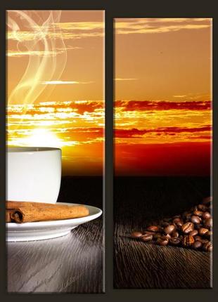 Модульна картина на полотні з 4-х частин "кава"