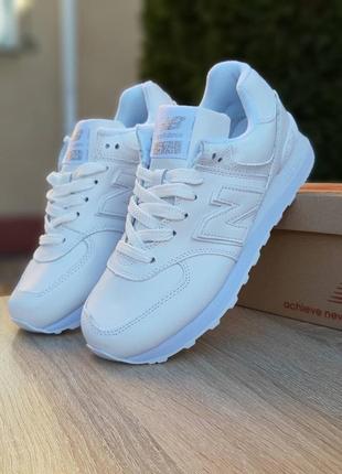 Женские кроссовки new balance 574 белые