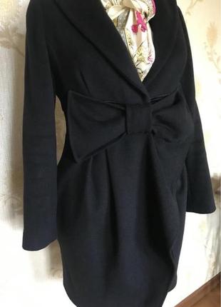 Женское черное итальянское пальто из шерсти zaal