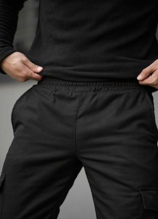 Мужские карго брюки зимние на флисе, брюки карго утепленные4 фото