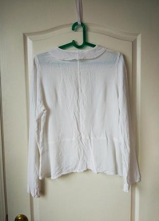 Элегантная белая блуза с рюшами2 фото
