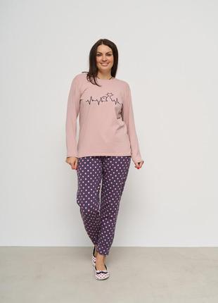Жіноча  піжама зі штанами в горох  nicoletta 30061