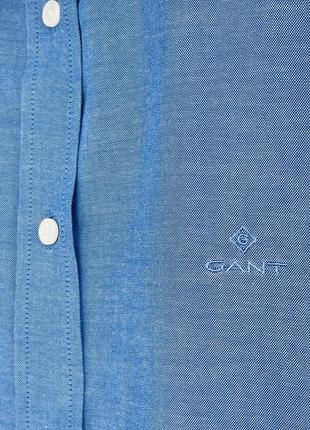 Gant  голубая рубашка с длинным рукавом10 фото