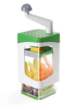 Подрібнювач ручний nicer dicer 7в1 овочерізка для нарізки овочів та фруктів з насадками та контейнером3 фото