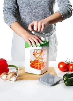 Подрібнювач ручний nicer dicer 7в1 овочерізка для нарізки овочів та фруктів з насадками та контейнером6 фото