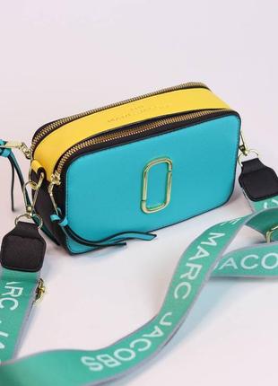 Сумочка marc jacobs logo turquoise/yellow