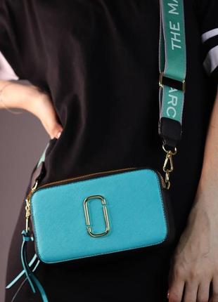 Сумочка marc jacobs logo turquoise/yellow4 фото