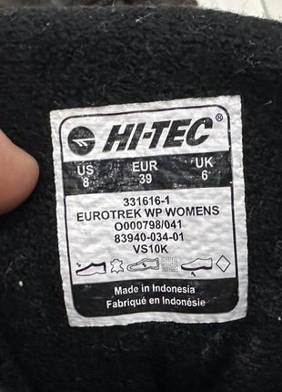 Женские ботинки hi-tec eurotrek wp (25 см)6 фото