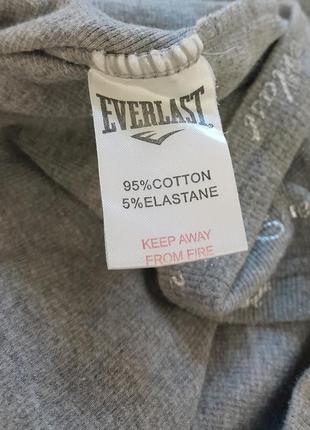 Стильная хлопковая футболка серого цвета с добавлением эластана в принт everlast6 фото