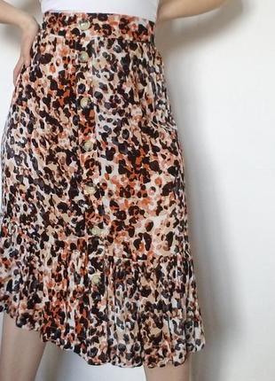 Леопардовая длинная юбка