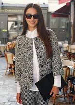 Итальянского бренда benetton женский пиджак жакет черно белый принт1 фото
