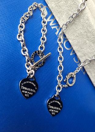 Браслет сердце на цепи