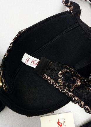 Kleo roberta комплект женского нижнего белья черно бежевый кружевной р 70 d6 фото