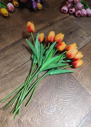 Тюльпан оранжевый 1шт 35см3 фото