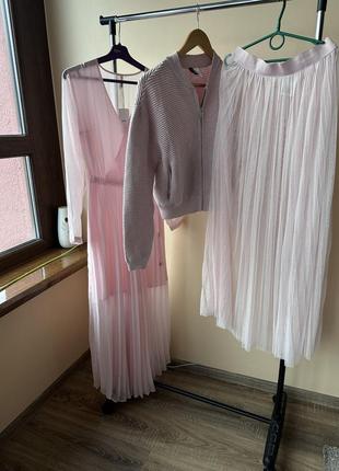 Комплект платье+кофта+юбка