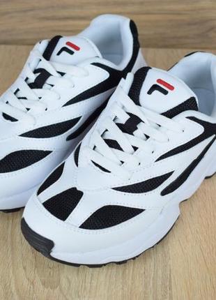 Женские кроссовки fila venom белые с черным6 фото