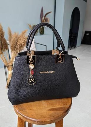 Жіноча сумка чорна в стилі mk michael kors