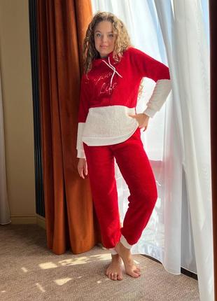 Червона піжамка тедді/костюм для дому1 фото