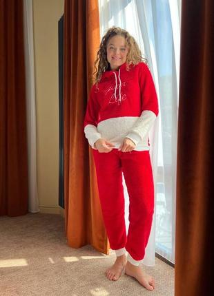 Червона піжамка тедді/костюм для дому2 фото