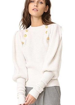 Zara молочный свитер м 10 12 рукава воланы1 фото