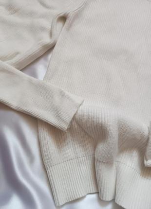 Zara молочный свитер м 10 12 рукава воланы4 фото