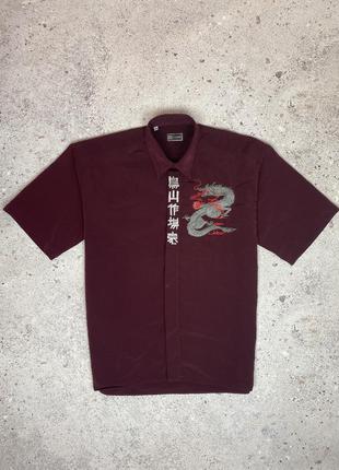 Винтажная рубашка - тенниска versace classic v2 dragon japanese style в японском стиле
