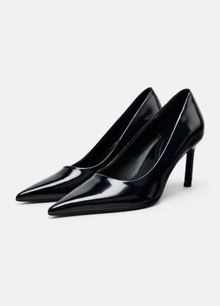 Туфли лодочки черные zara new1 фото